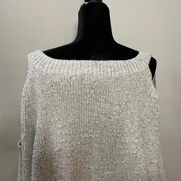 Torrid Beige Knit Cold Shoulder Tunic Sweater - Picture 7 of 11